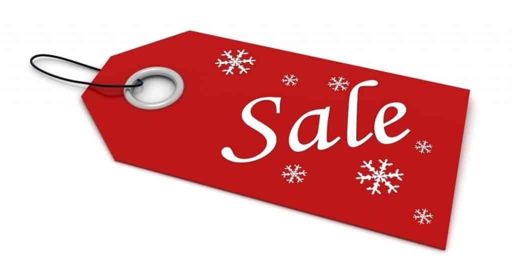 Christmas shopping sale tag - tips on how to shop this holiday - Open for Christmas