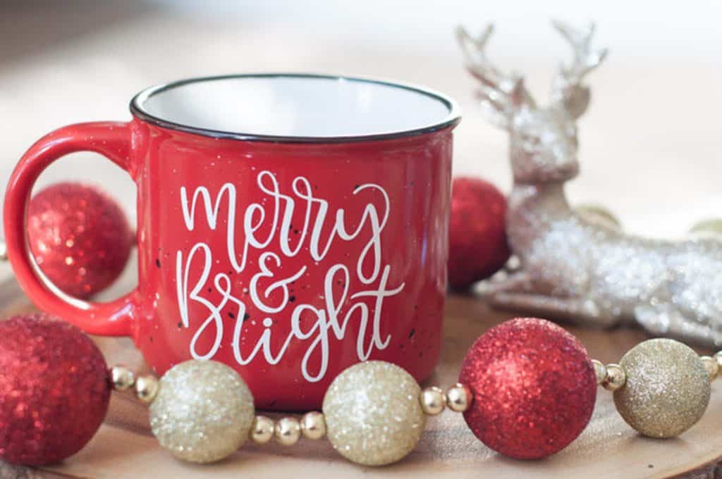 Merry & Bright Mug - Christmas Eve Box Ideas for Adults - Open for Christmas