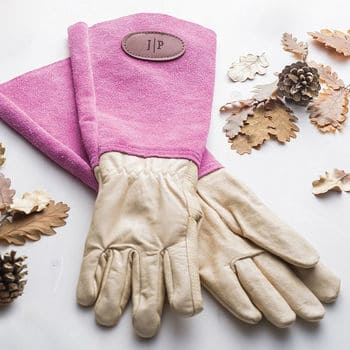 Personalised Leather Gauntlet Gardening Gloves - Best Gardening Gifts for Him - Open for Christmas