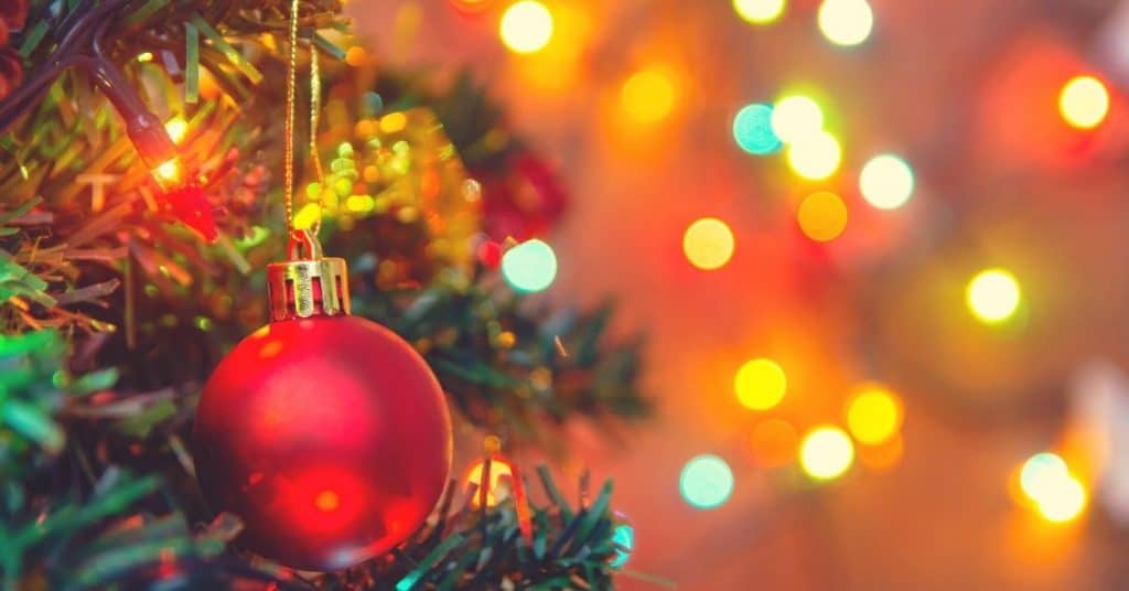 Bauble and Lights on Christmas Tree - When should you put up a Christmas tree