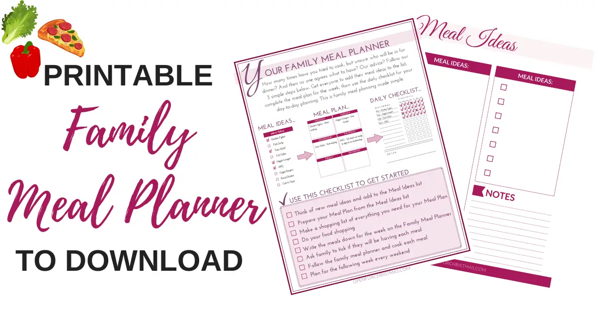 Printable Family Meal Planner