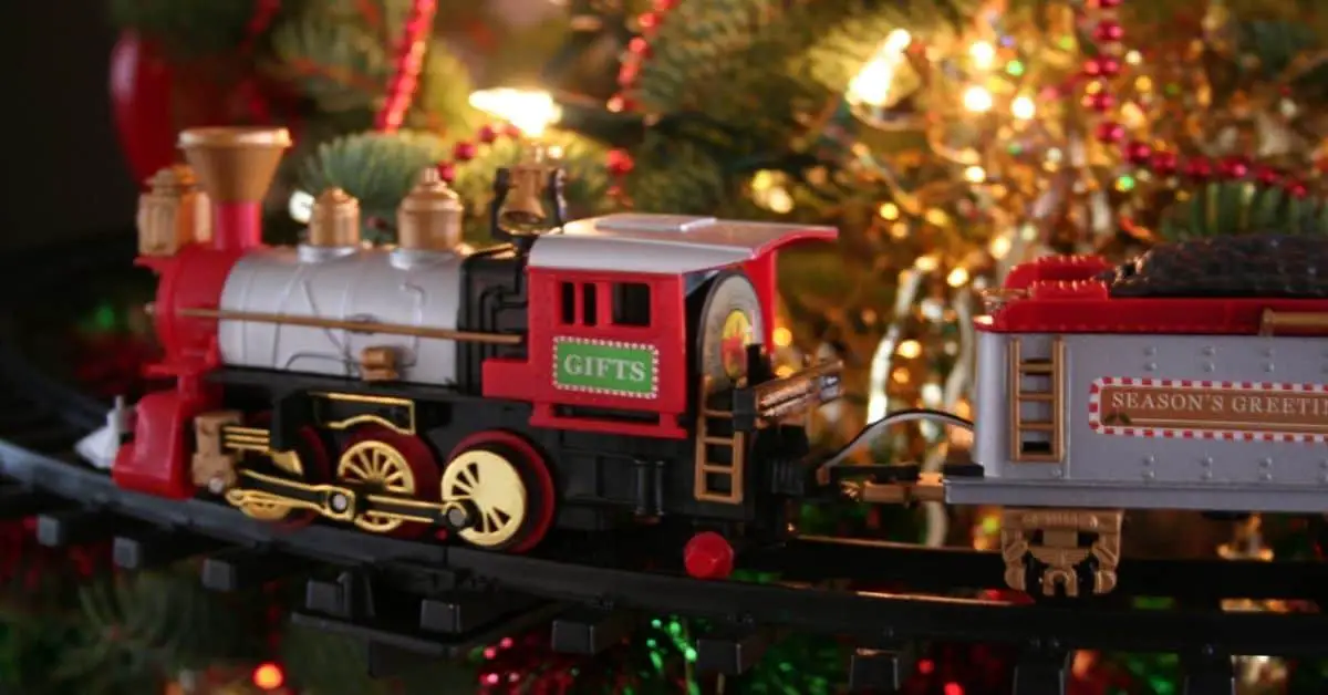 Christmas Under Tree Classic Express Train Set Traditional Kids Xmas Gif